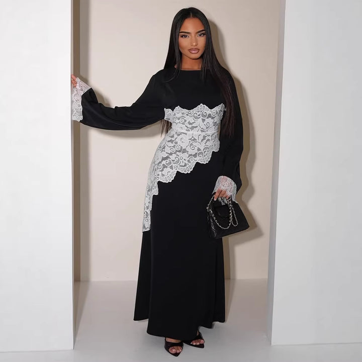 Women's Layered Look Lace Tunic with Ties and Asymmetrical Hem Amarae