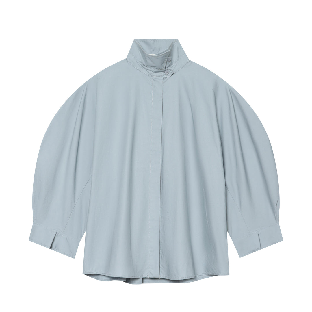Women Water-Repellent Cape with Stand Collar and Half-Length Sleeves Amarae
