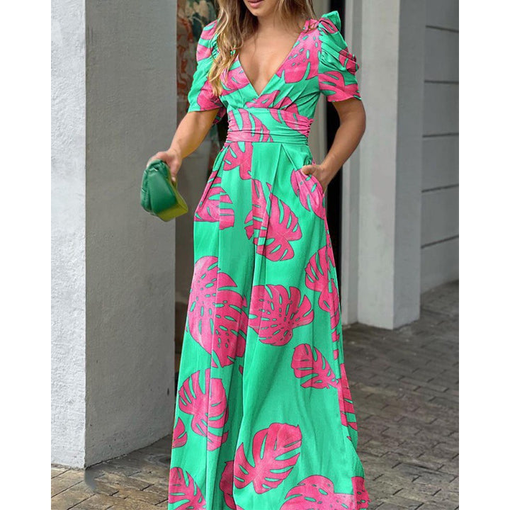 Tropical Floral Printed Maxi Dress Women Lune London
