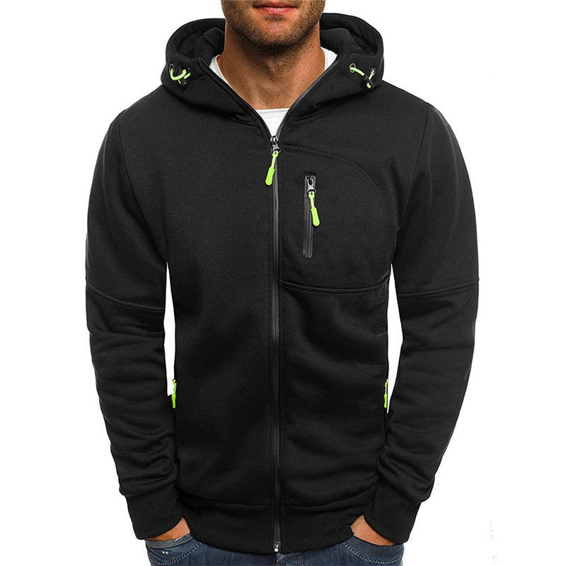 Men's functional slim fit hoodie with practical zip pockets Amarae