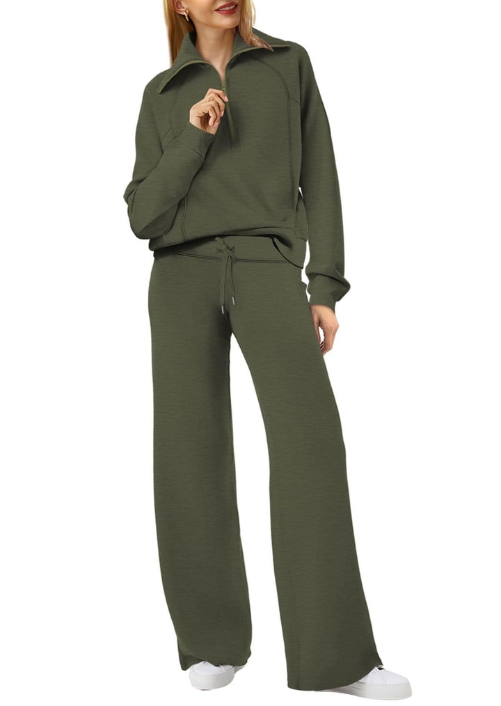 Women Comfortable Casual Loungewear Set with High Collar and Loose Fit Lune London