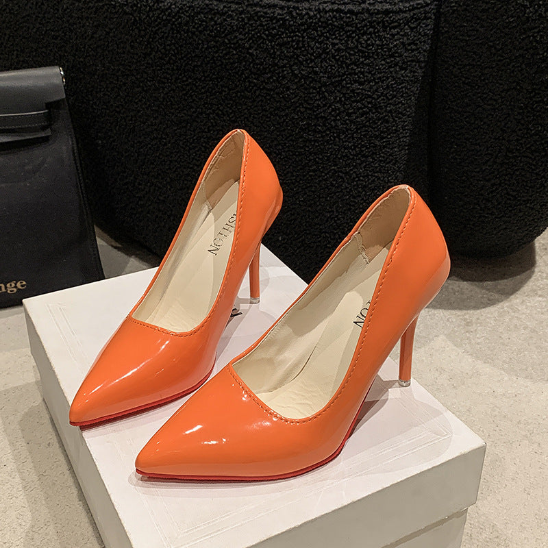 Elegant Ladies High Heels with Pointed Toe and Transparent Heel Lune London