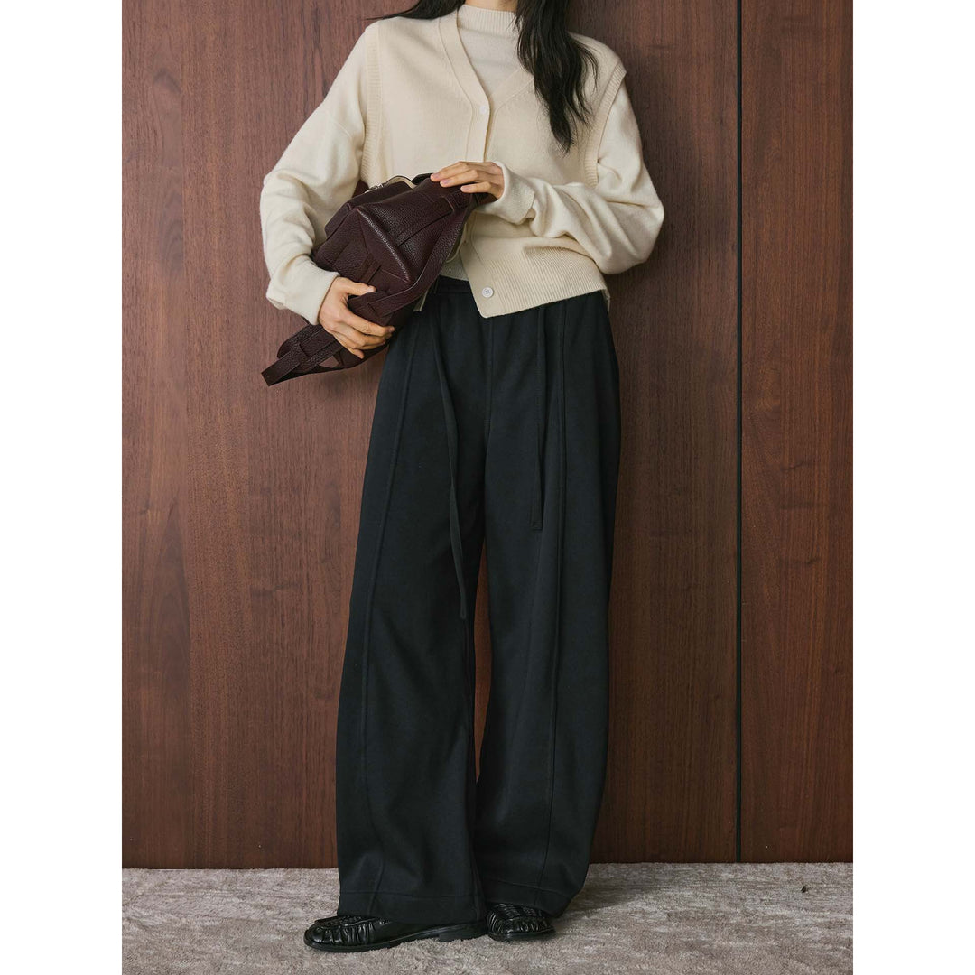 Women's Casual Extra Wide Jogging Culottes with High Waist and Drawstring