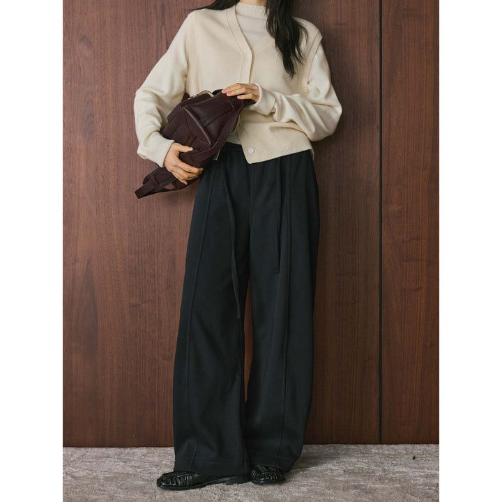 Women's Casual Extra Wide Jogging Culottes with High Waist and Drawstring