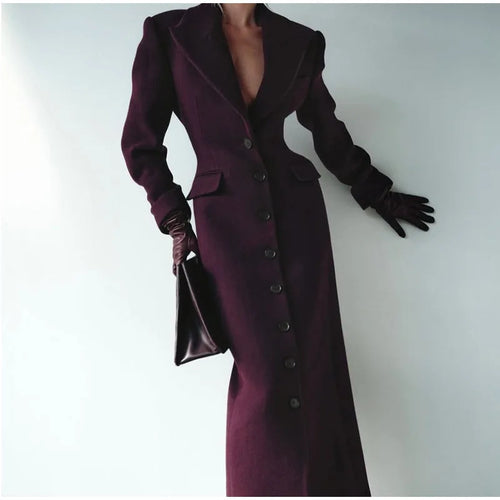 Wool coat for women with elegant cut and decorative button details Amarae