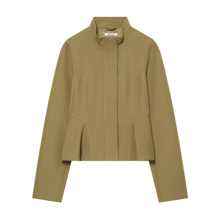 Women's tailored cropped jacket with stand-up collar and princess seams Amarae