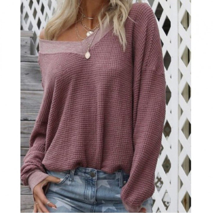 Pull en maille décontracté femme à épaules dénudées avec manches volumineuses Chic & Stil