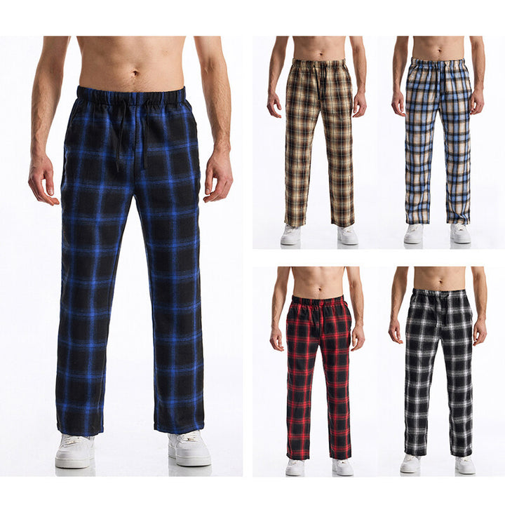 Men's flannel pajama pants with comfortable elastic waistband Lune London