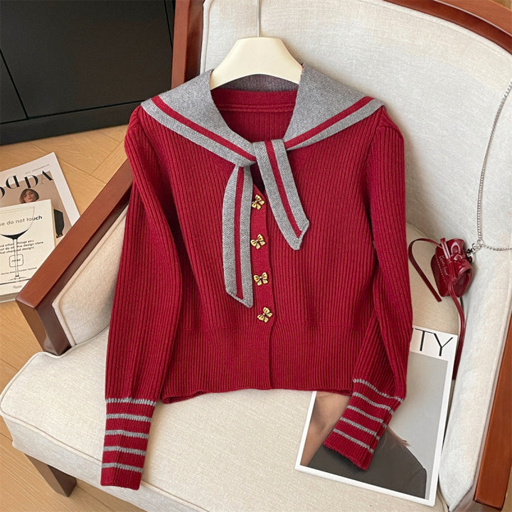 Cardigan féminin avec col nautique et boutons décoratifs Chic & Stil