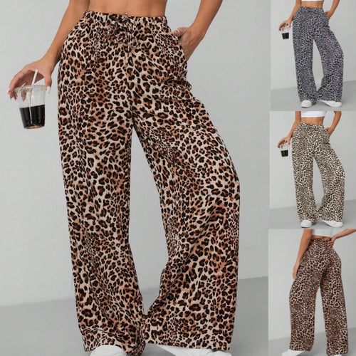 Leopard print palazzo pants for women with a relaxed fit Amarae