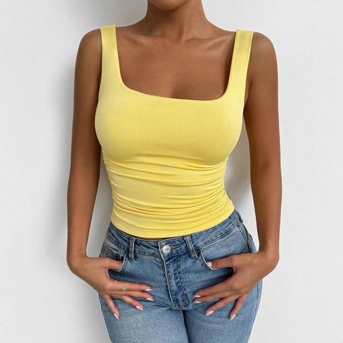 Top ajusté pour femmes avec décolleté carré et détails froncés Chic & Stil