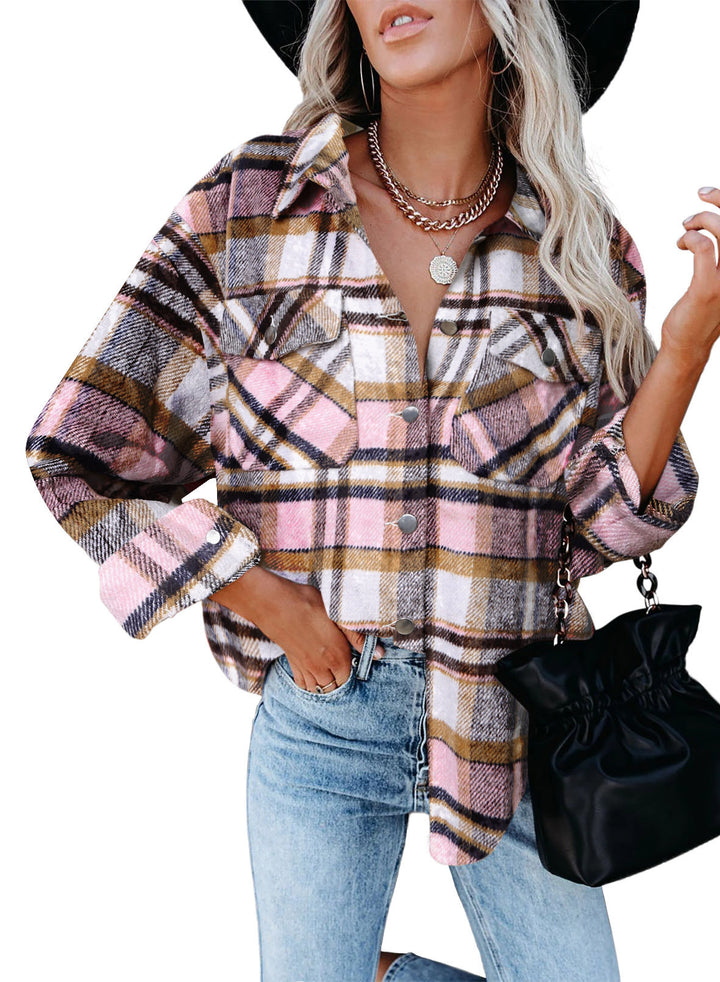 Plaid flannel overshirt for women Lune London