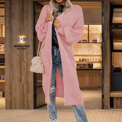 Knitted cardigan for women with wide sleeves and practical inset pockets Amarae