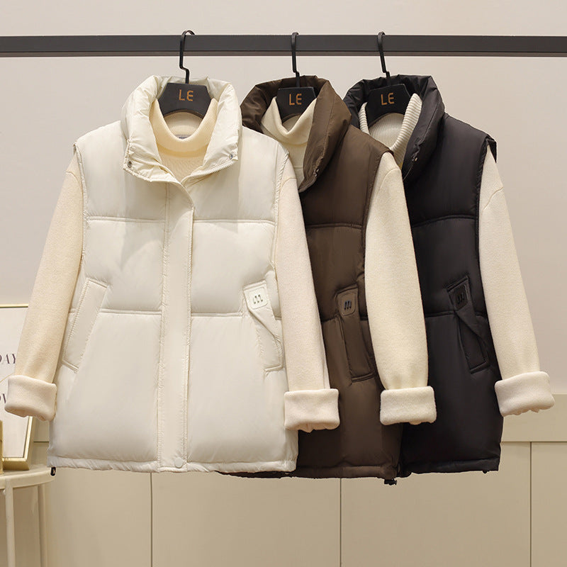Ladies quilted vest with high collar Lune London