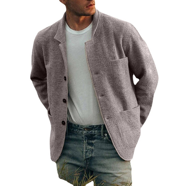 Casual knit jacket for men with patch pockets and modern fit Lune London