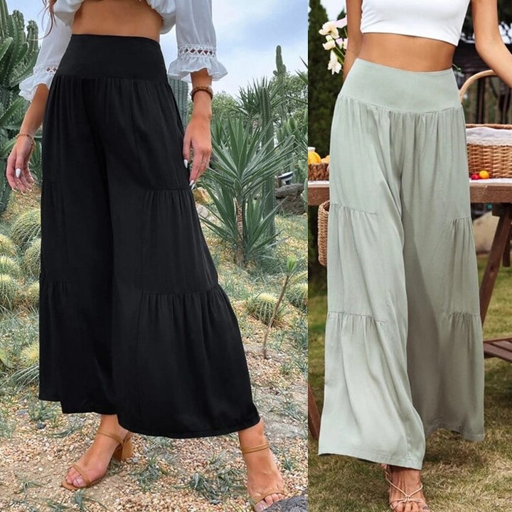 Loose summer pants for women with elastic waistband and fluid cut Lune London
