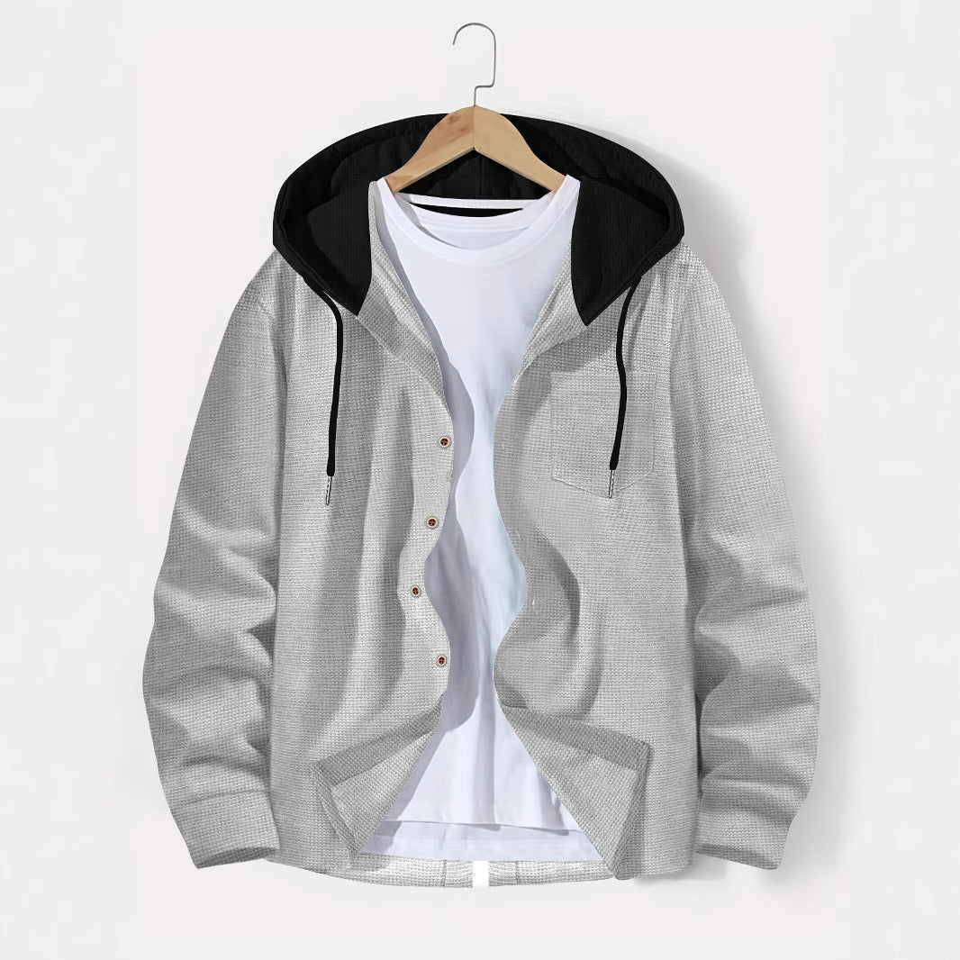 Casual men's jacket with hood and plaid pattern Lune London