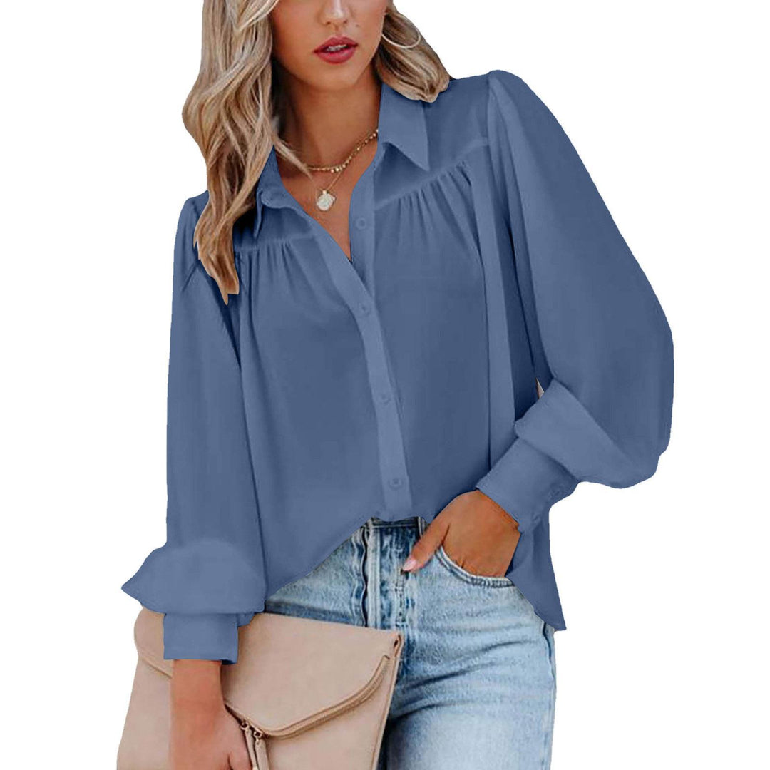 Blouse woman with voluminous sleeves and elegant ruffle details Lune London