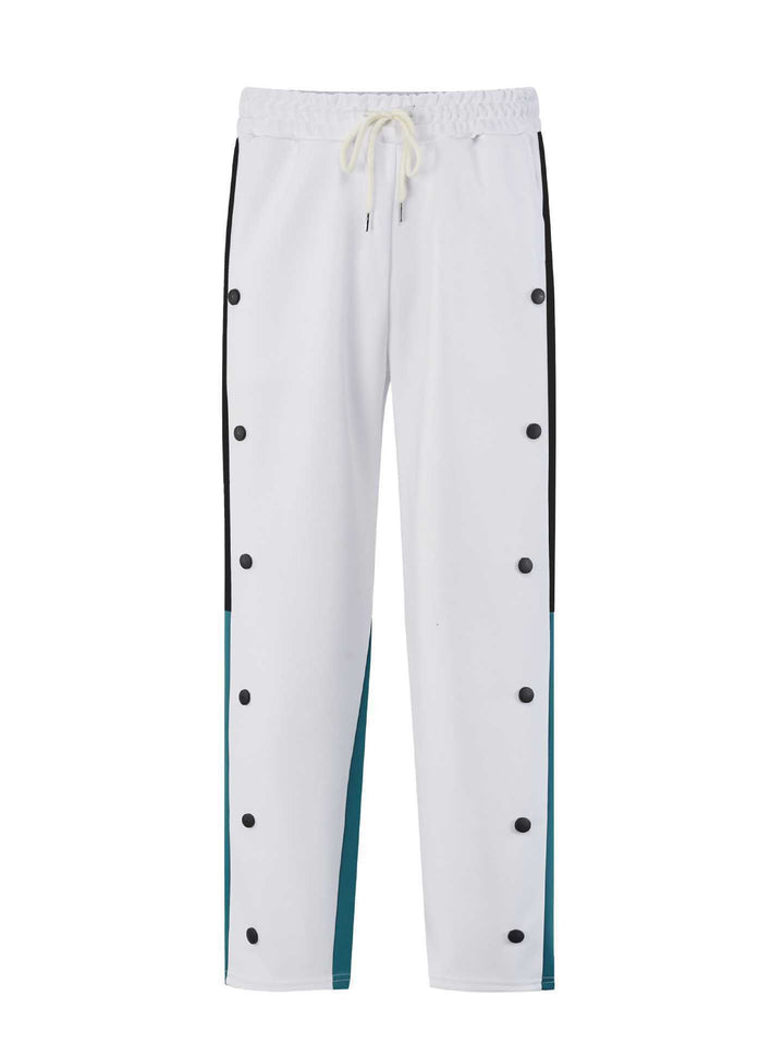 Men's sports pants in fabric with snap details and elastic waistband Lune London