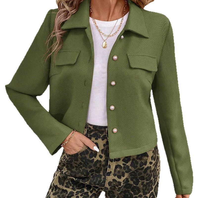 Fashionable women's jacket with textured fabric and practical pockets Lune London
