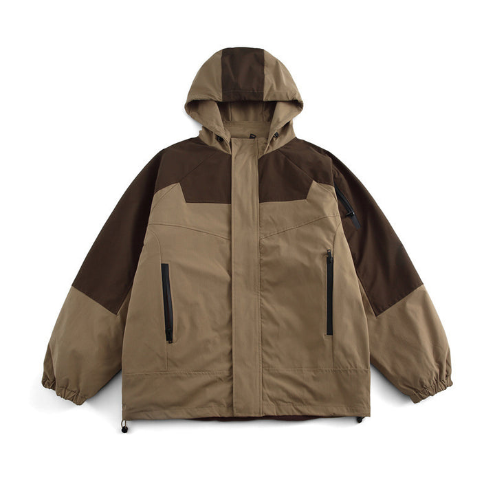 Unisex Boxy-Technical Hooded Jacket with Raglan Sleeves, Water-Repellent Shell and Drawstring Hem Amarae