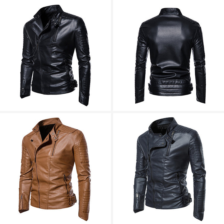 Men's motorcycle jacket with a modern design featuring sturdy zip pockets Lune London
