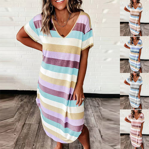 Ladies Leisure Maxi Striped Dress Amarae