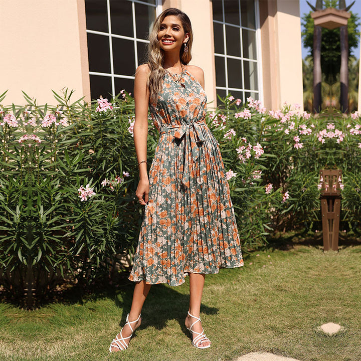 Lune London Women's Floral Maxi Dress with Waist Cord