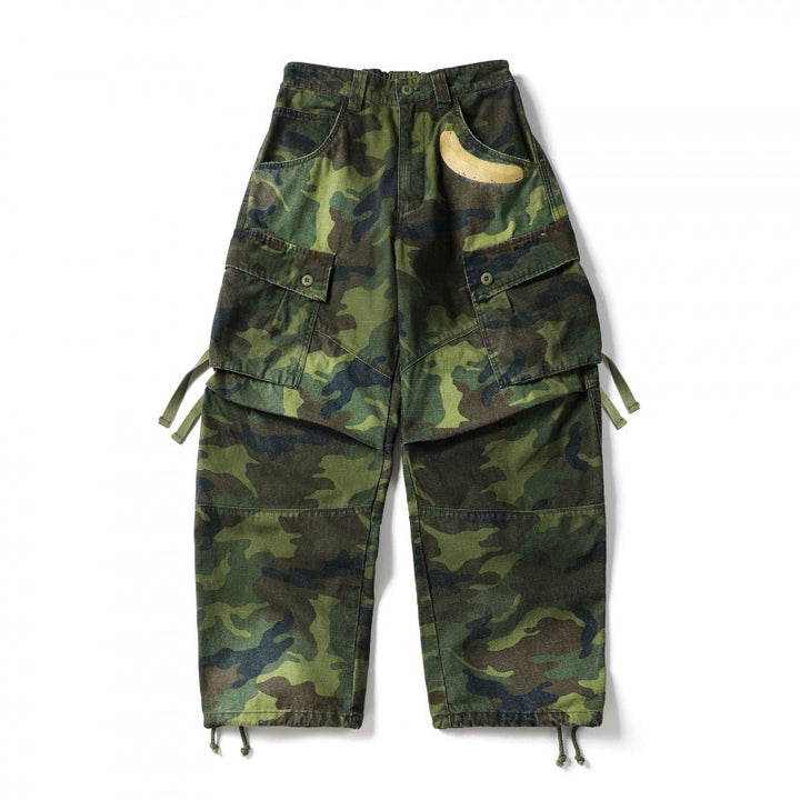 Unisex locker cut cargo pants with banana appliqué, large patch pockets and adjustable hem Amarae