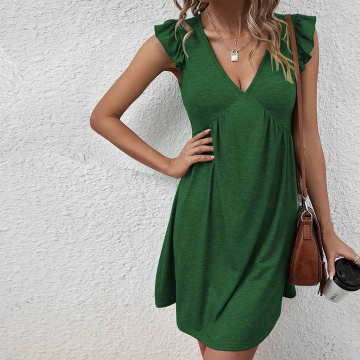 Robe décontractée pour femmes avec décolleté en V et découpes en volants Chic & Stil