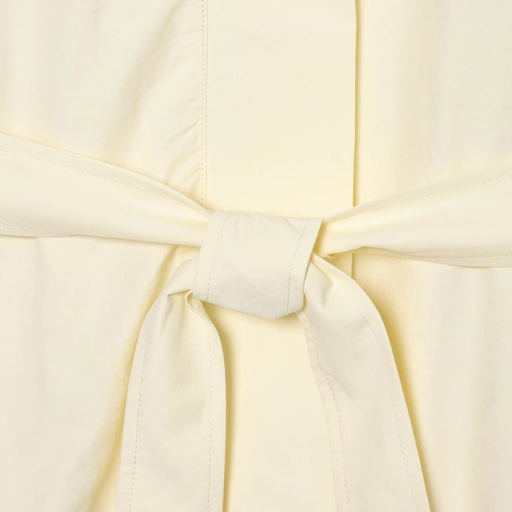 Women Lightweight Tailored Jacket with Stand Collar, Tied Belt and Cape Sleeve Detail Amarae