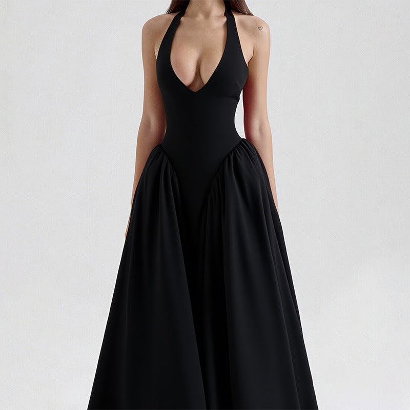 Robe Maxi Élégante pour Femmes avec Décolleté en V Profond et Jupe Flottante Chic & Stil