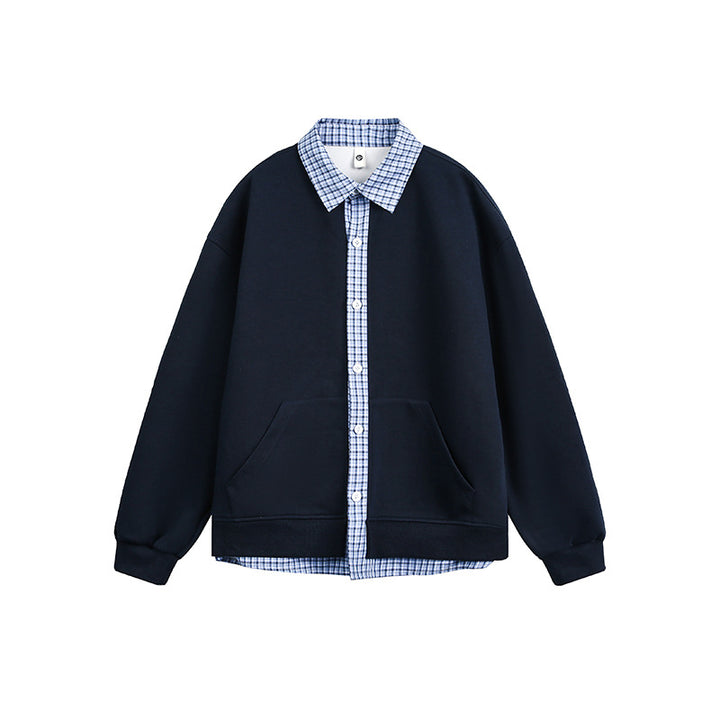 Ladies Oversized Casual Hoodie with Chic Shirt Collar