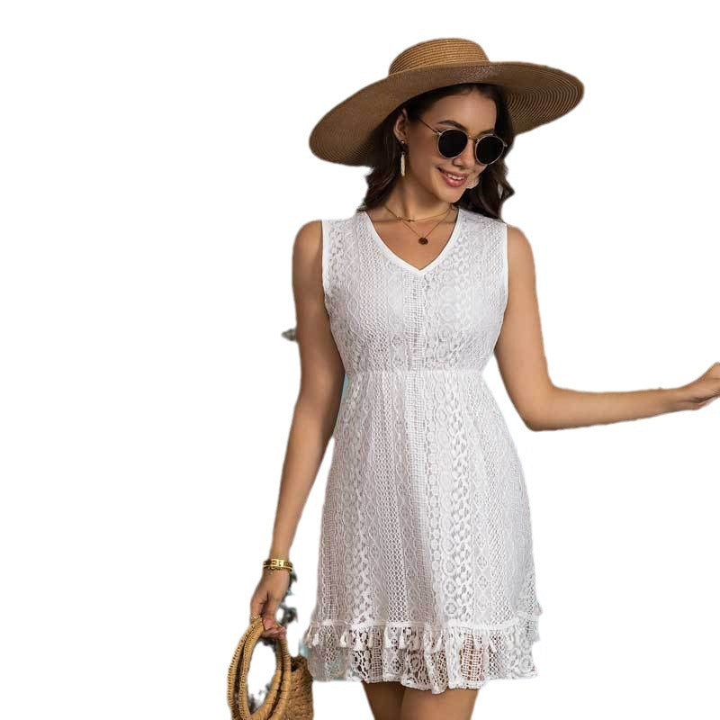 Lace frill summer dress Lune London