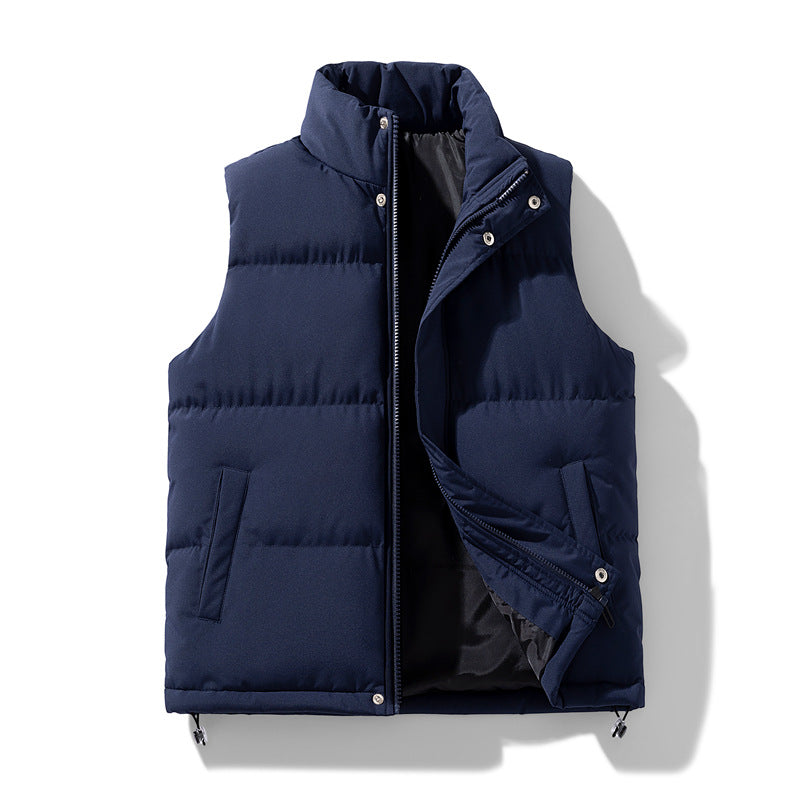Men's Padded Quilted Vest with Stand-Up Collar and Two-Way Zipper Amarae