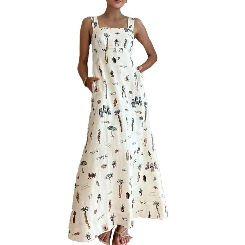 Robe maxi pour femme avec imprimé graphique unique et poches pratiques Chic & Stil