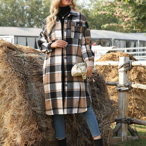 Checkered overshirt jacket for women Amarae
