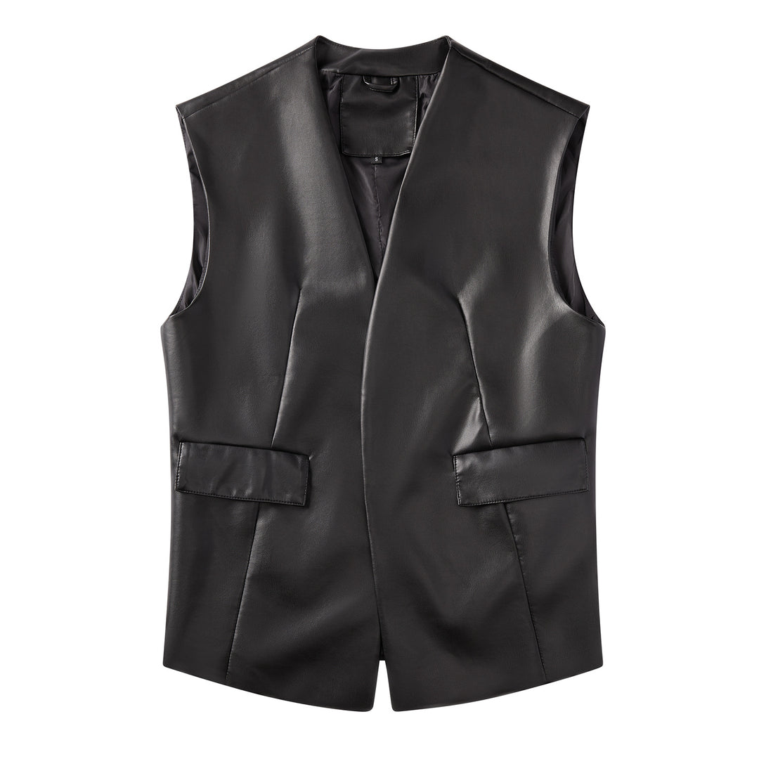 Transitional women's leather vest in high quality Amarae