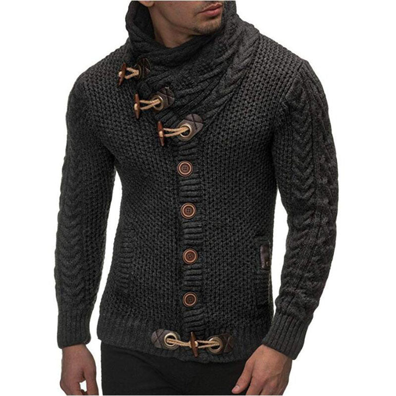 Men's Cardigan with Asymmetric Collar Lune London