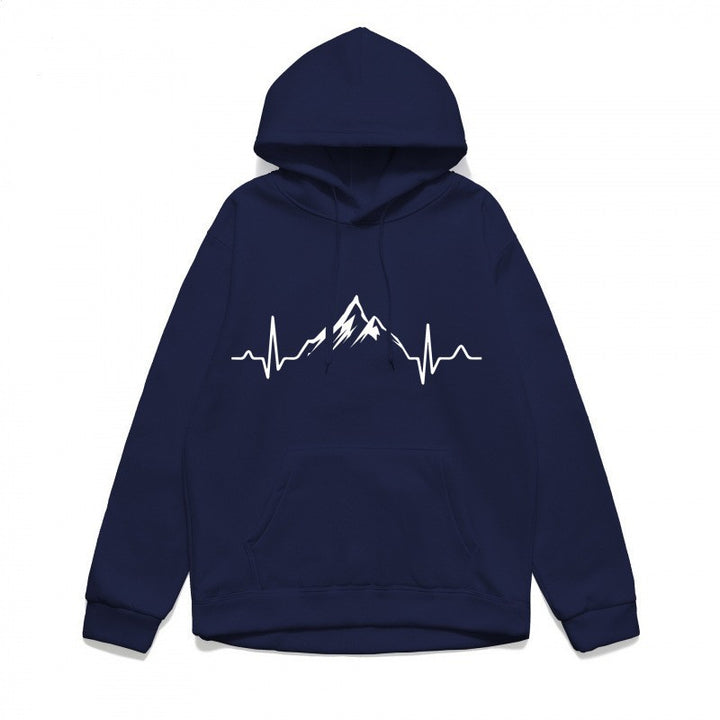 Women's hoodie with stylish mountain motif and high-quality cotton Chic & Stil