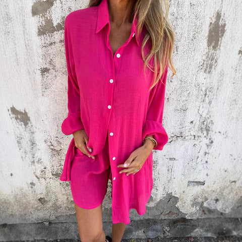 Shirt dress for women with practical side pockets Lune London