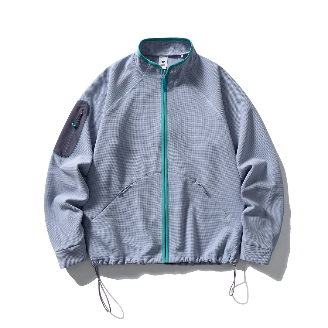 Unisex Structured Fleece Jacket with Zipper, Arm Pocket and Drawstring Amarae