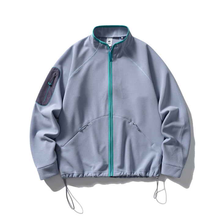 Unisex Structured Fleece Jacket with Zipper, Arm Pocket and Drawstring Amarae
