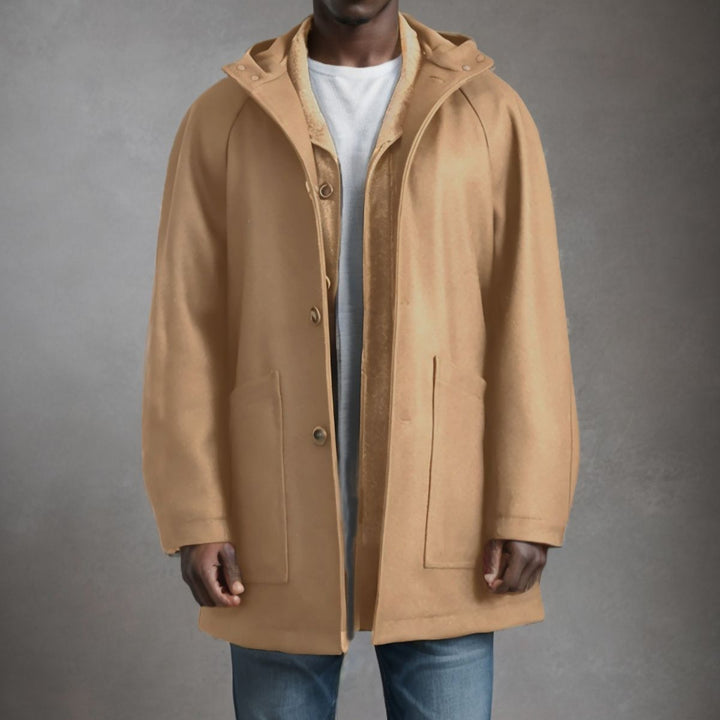 Practical and stylish softshell jacket for men with hood Lune London