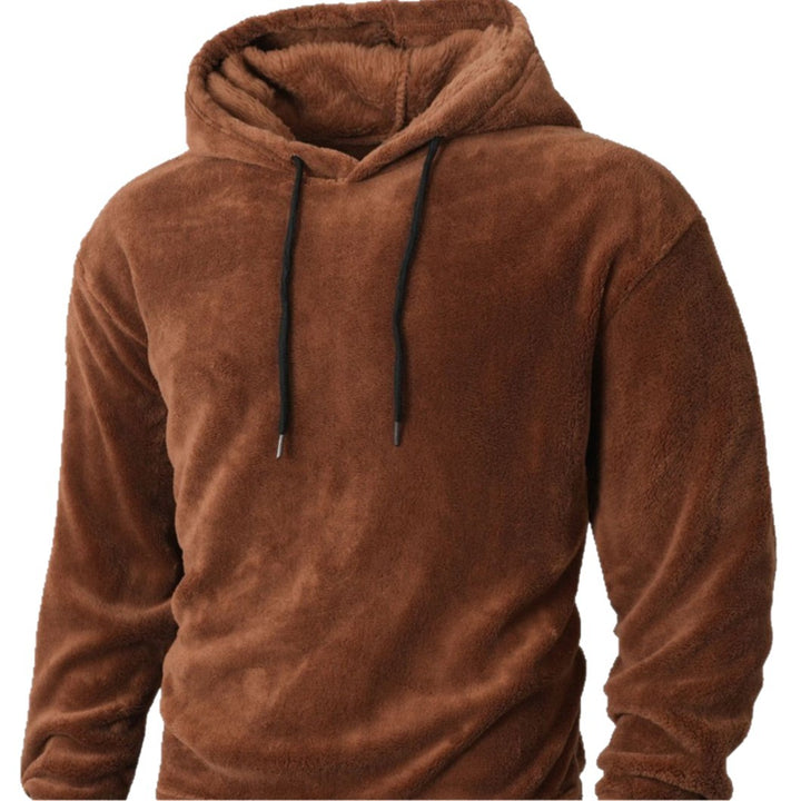 Men's Cozy Fleece Hooded Sweatshirt with Drawstring Lune London