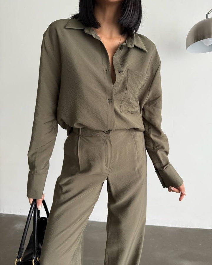 Silk long sleeve blouse for women with a fine texture Lune London