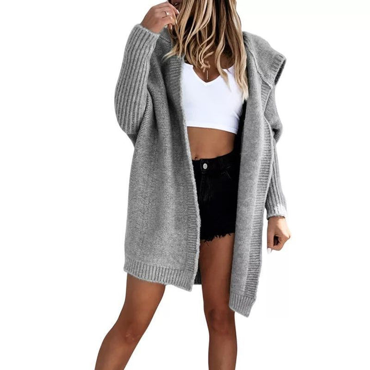 Women's knit cardigan with a relaxed fit and large hood Lune London
