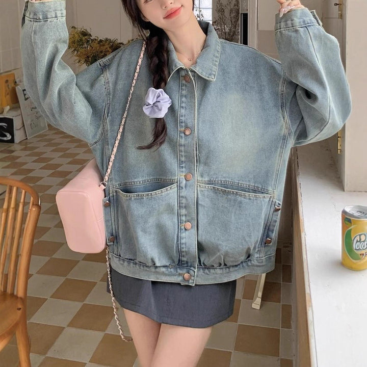 Veste en denim surdimensionnée décontractée pour femmes Chic & Stil