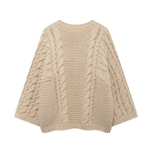 Knitted sweater for women with a relaxed oversized fit and an elaborate textured pattern Amarae