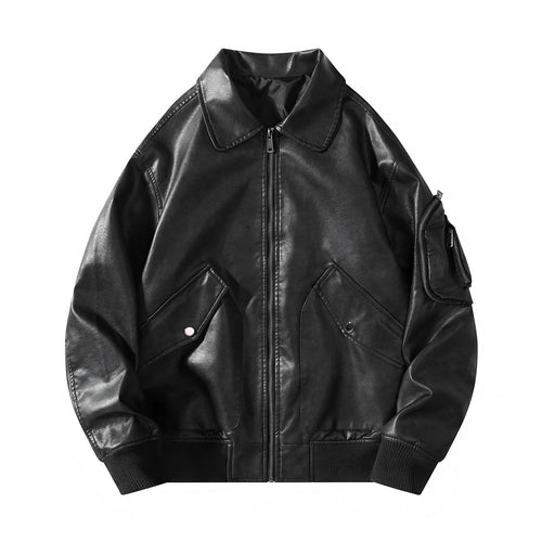 Casual faux leather jacket for women with practical pockets Amarae